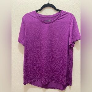 Danskin Now Purple Leopard-Print Short Sleeve Tee